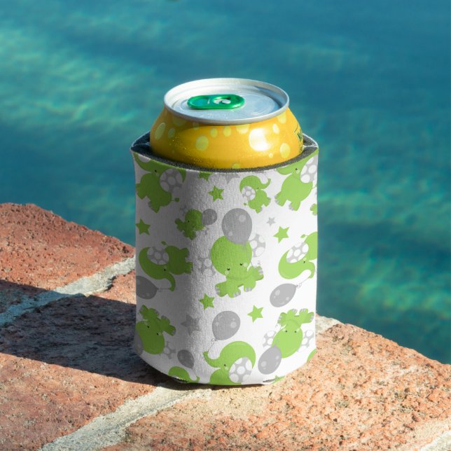 Pattern Of Green Elephants, Cute Elephants, Stars Can Cooler (In Situ Pool)