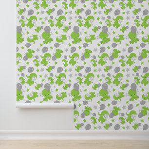Pattern Of Green Elephants, Cute Elephants, Stars Wallpaper