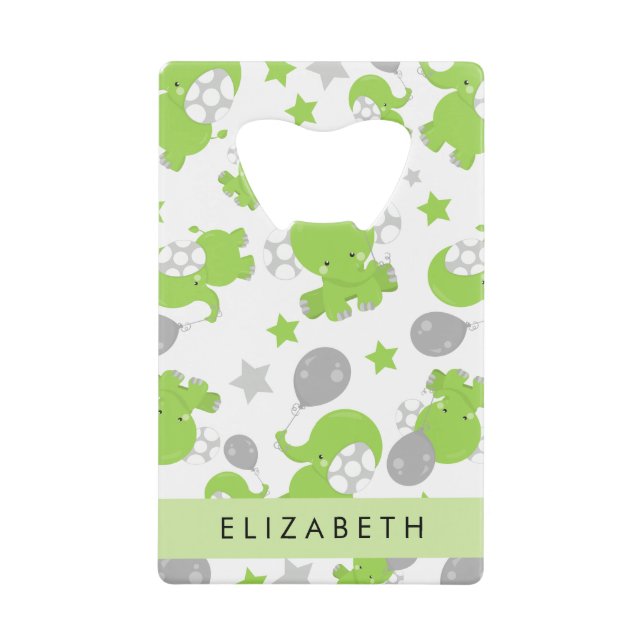 Pattern Of Green Elephants, Stars, Your Name (Front)
