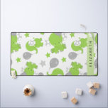 Pattern Of Green Elephants, Stars, Your Name Desk Mat<br><div class="desc">Cute,  fun and adorable pattern with green elephants,  balloons and stars. Modern and trendy gift,  perfect for the elephant lover in your life. Personalise by adding your name,  nickname,  monogram or initials.</div>