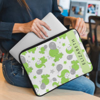 Pattern Of Green Elephants, Stars, Your Name