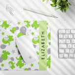 Pattern Of Green Elephants, Stars, Your Name Mouse Pad<br><div class="desc">Cute,  fun and adorable pattern with green elephants,  balloons and stars. Modern and trendy gift,  perfect for the elephant lover in your life. Personalise by adding your name,  nickname,  monogram or initials.</div>