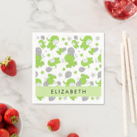 Pattern Of Green Elephants, Stars, Your Name