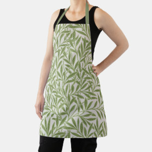 Pattern of green leafy branches  apron