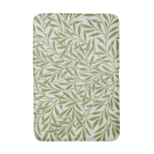 Pattern of green leafy branches  bath mat