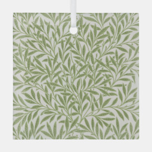 Pattern of green leafy branches glass tree decoration