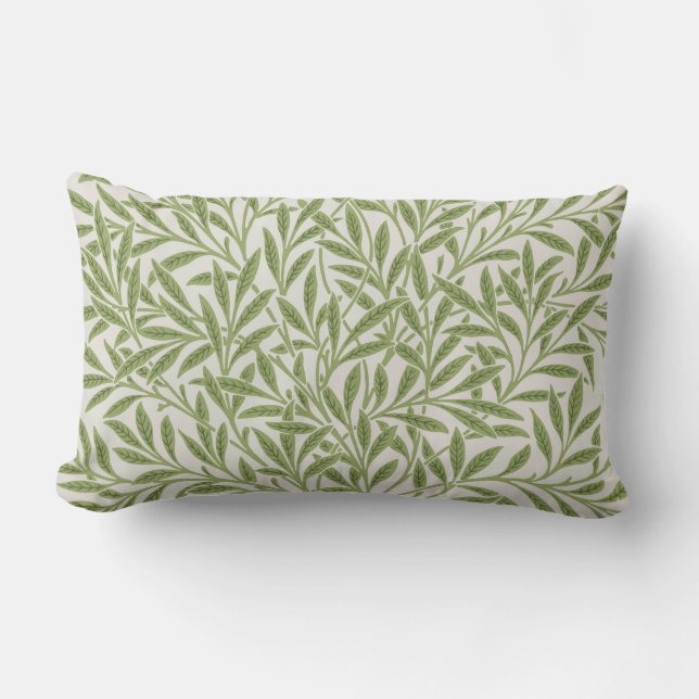 Pattern of green leafy branches  lumbar cushion (Front)