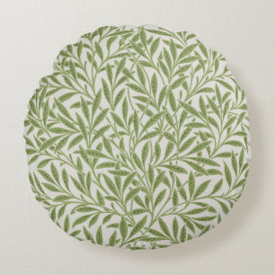 Pattern of green leafy branches  round cushion