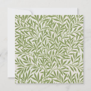Pattern of green leafy branches thank you card