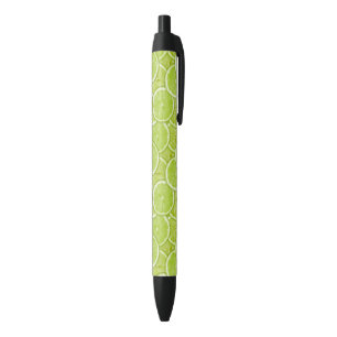 Pattern Of Green Lime Slices Black Ink Pen