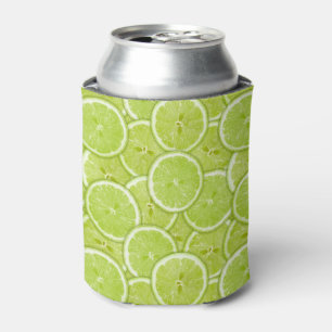 Pattern Of Green Lime Slices Can Cooler