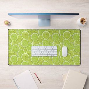 Pattern Of Green Lime Slices Desk Mat