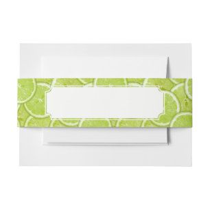 Pattern Of Green Lime Slices Invitation Belly Band