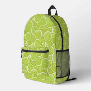 Pattern Of Green Lime Slices Printed Backpack