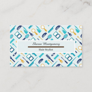 Pattern of Hair Salon Accessory Icons  Business Card
