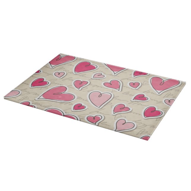 Pattern of Hearts Cutting Board (Corner)