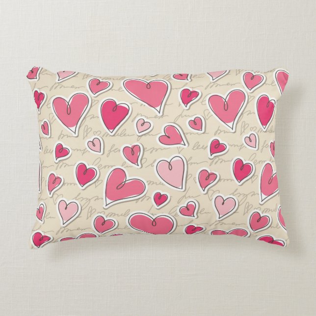 Pattern of Hearts Decorative Cushion (Front)
