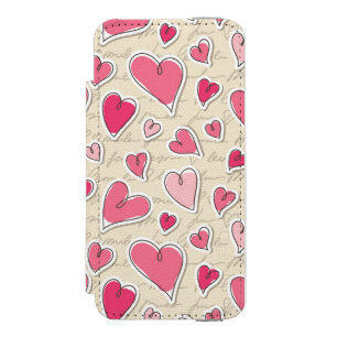 Pattern of Hearts Incipio Watson™ iPhone 5 Wallet Case