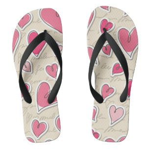Pattern of Hearts Jandals