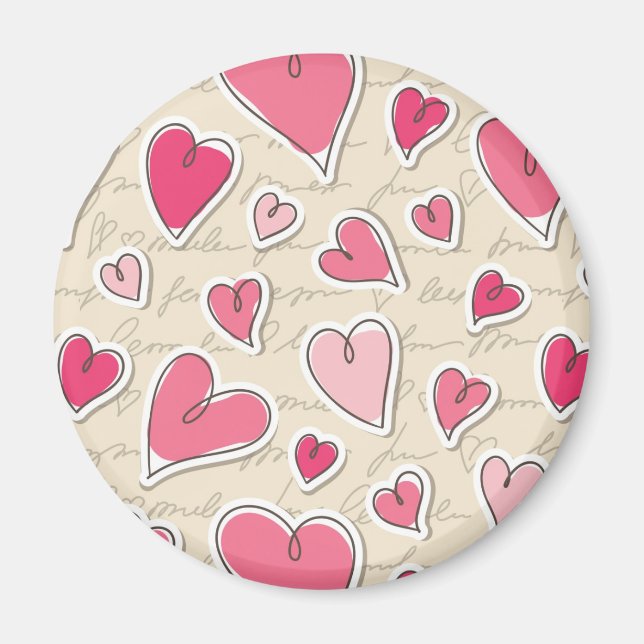 Pattern of Hearts Magnet (Front)