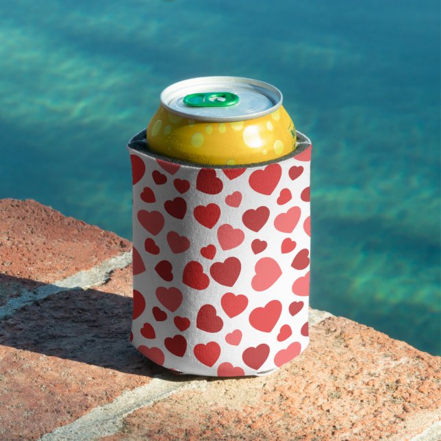 Pattern Of Hearts, Red Hearts, Hearts Pattern Can Cooler (In Situ Pool)