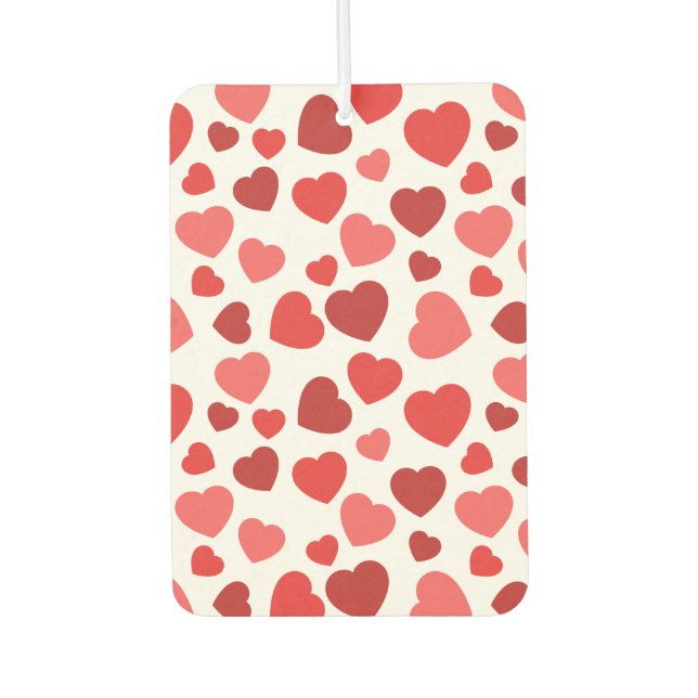 Pattern Of Hearts, Red Hearts, Hearts Pattern Car Air Freshener (Front)