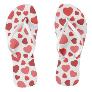 Pattern Of Hearts, Red Hearts, Hearts Pattern Jandals