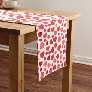 Pattern Of Hearts, Red Hearts, Hearts Pattern Medium Table Runner