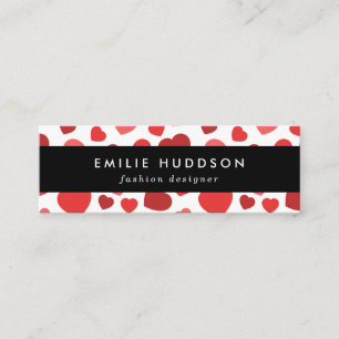 Pattern Of Hearts, Red Hearts, Hearts Pattern Mini Business Card