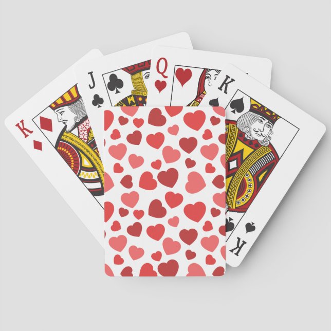 Pattern Of Hearts, Red Hearts, Hearts Pattern Playing Cards (Back)