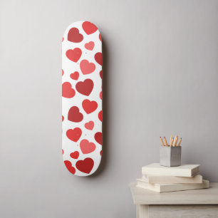 Pattern Of Hearts, Red Hearts, Hearts Pattern Skateboard