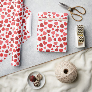 Pattern Of Hearts, Red Hearts, Hearts Pattern Wrapping Paper