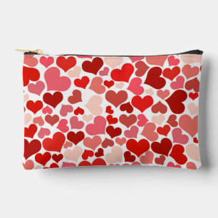 Pattern Of Hearts, Red Hearts, Love Accessory Pouch