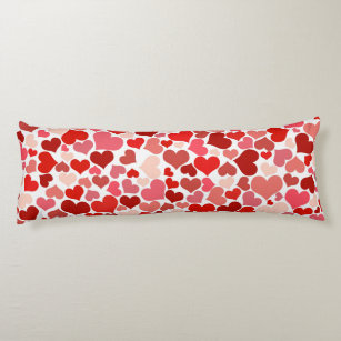 Pattern Of Hearts, Red Hearts, Love Body Cushion