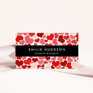 Pattern Of Hearts, Red Hearts, Love Business Card