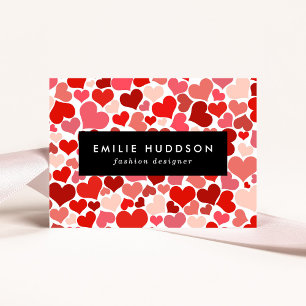 Pattern Of Hearts, Red Hearts, Love Business Card