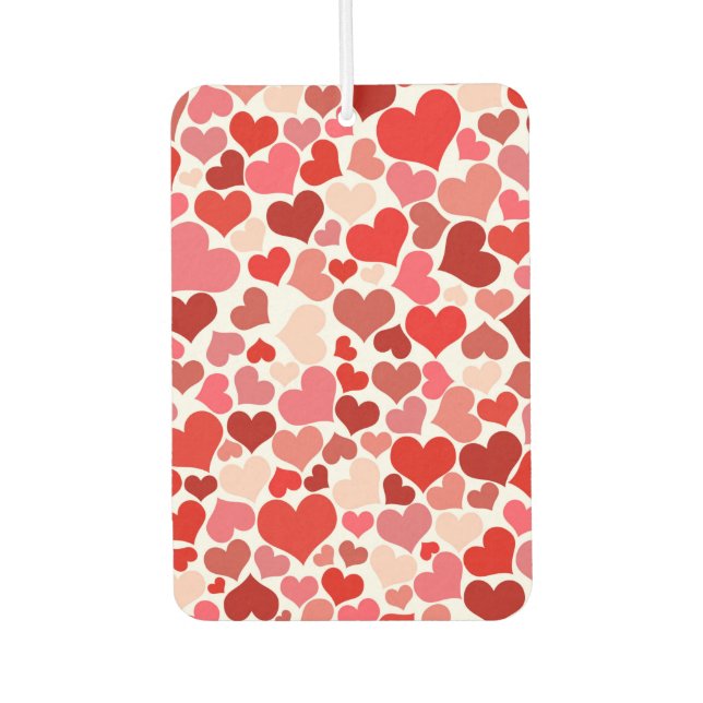 Pattern Of Hearts, Red Hearts, Love Car Air Freshener (Front)