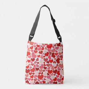 Pattern Of Hearts, Red Hearts, Love Crossbody Bag