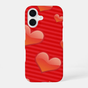 Pattern Of Hearts, Red Hearts, Love iPhone 16 Case