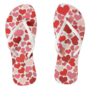 Pattern Of Hearts, Red Hearts, Love Jandals