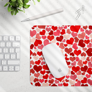 Pattern Of Hearts, Red Hearts, Love Mouse Pad