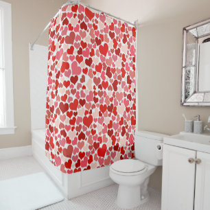 Pattern Of Hearts, Red Hearts, Love Shower Curtain