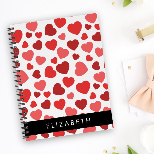 Pattern Of Hearts, Red Hearts, Your Name Planner (Creator Uploaded)