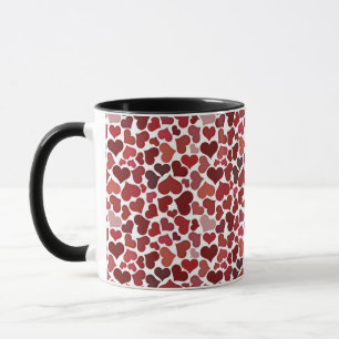 Pattern of Hearts Stylish Modern Pink Red Chic Mug