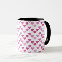 Pattern of Hearts Stylish Modern White Pink Chic 