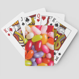Pattern of jelly beans playing cards