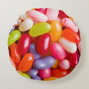 Pattern of jelly beans round cushion