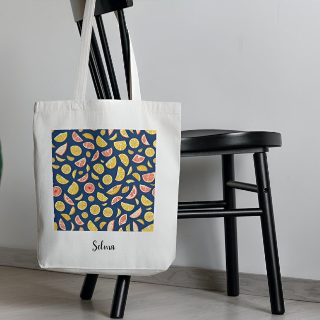 Pattern of juicy lemons Tote Bag (Creator Uploaded)