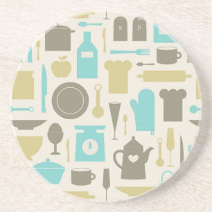 Pattern Of Kitchen Tools Coaster