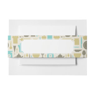 Pattern Of Kitchen Tools Invitation Belly Band